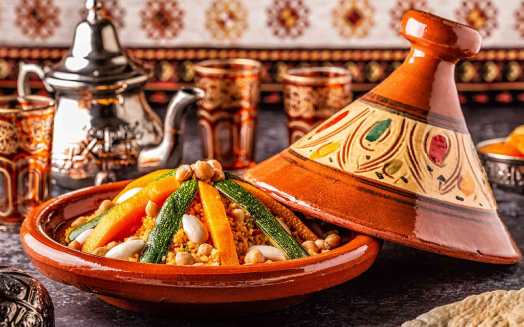 Desfrute do inverno com a culinária marroquina: Aprenda a criar um Tagine de Legumes com Cuscuz autêntico e reconfortante.