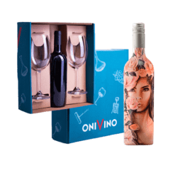 Caixa de Presente Vik La Piu Belle Rosé + 2 Taças